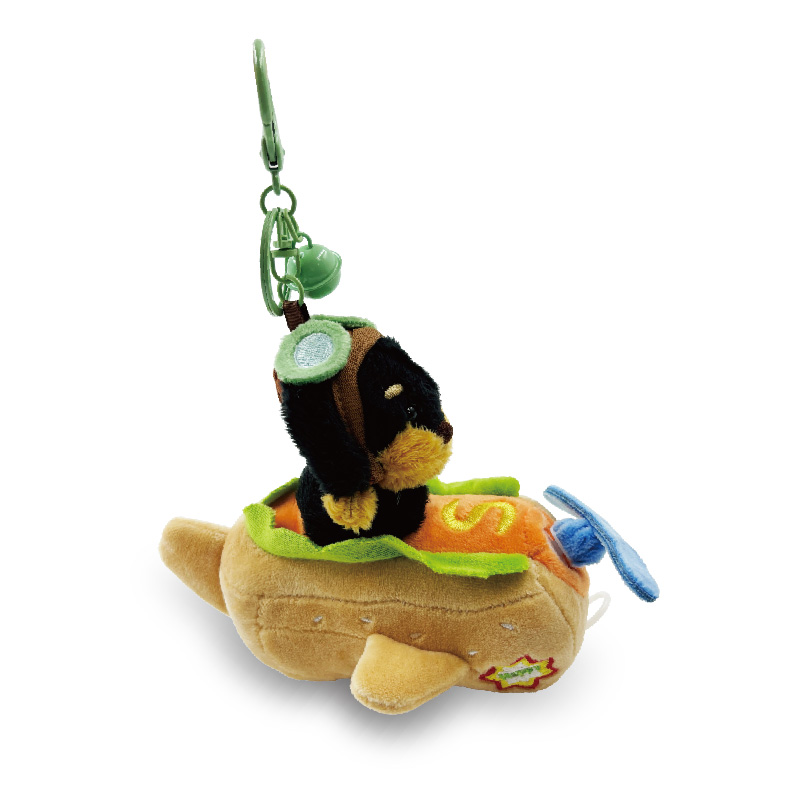 Plush Keychain Stuffed Dachshund Pilot – Custom Plush Charm (KJ3450)