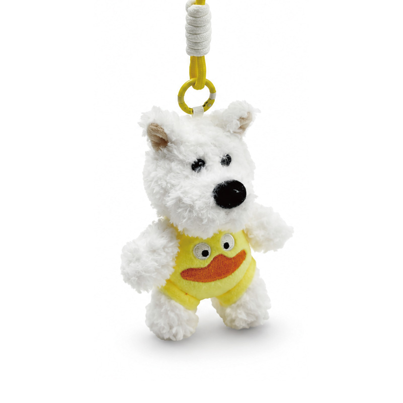 Curly Plush Duck Keychain – Custom Stuffed Animal Charm (KJ3452)
