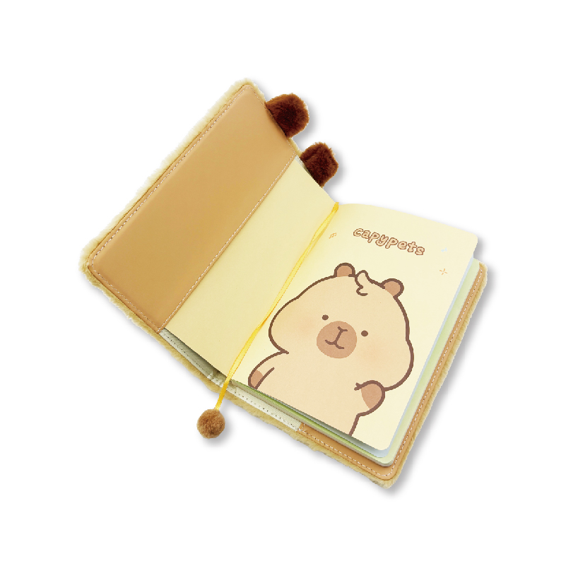 Capybara Plush Notebook with Pom-Pom Bookmark (KJ3463) — product view 4