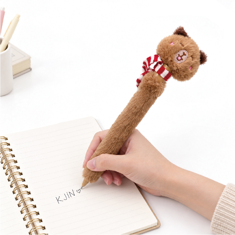 Capybara Plush Pen with Striped Scarf (KJ3464) — product view 4
