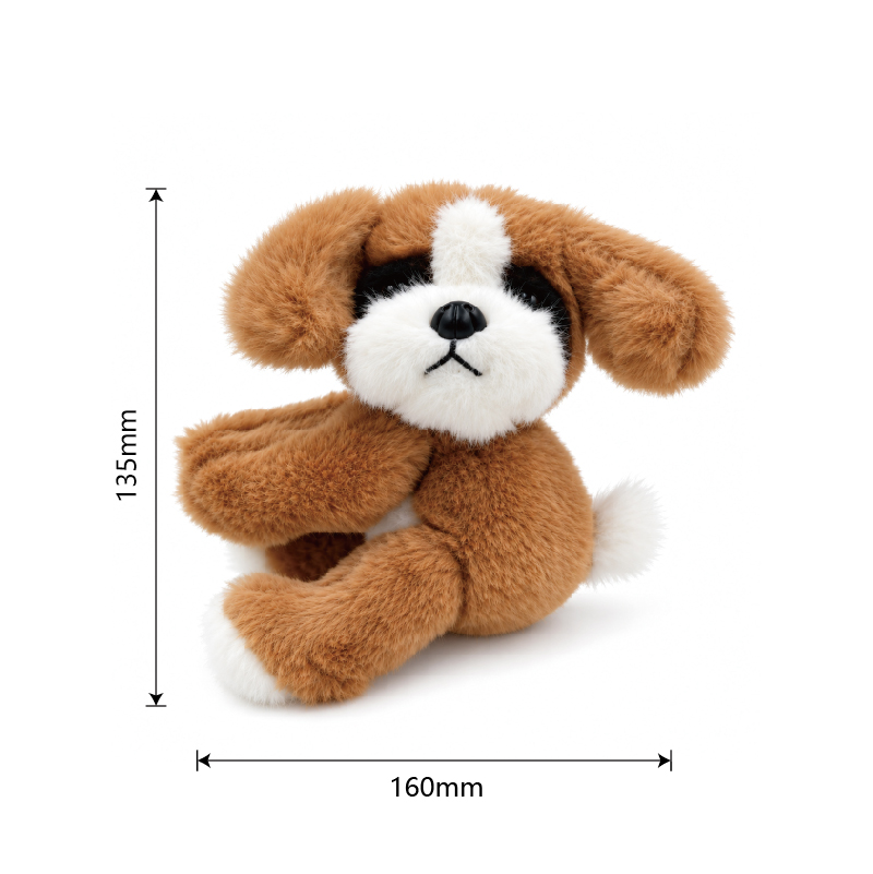 Plush Dog Curtain Tieback – Brown and White Puppy (KJ3468)