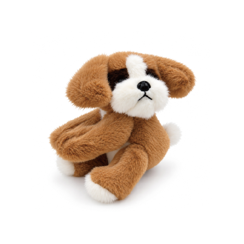 Plush Dog Curtain Tieback – Brown and White Puppy (KJ3468) — product view 2