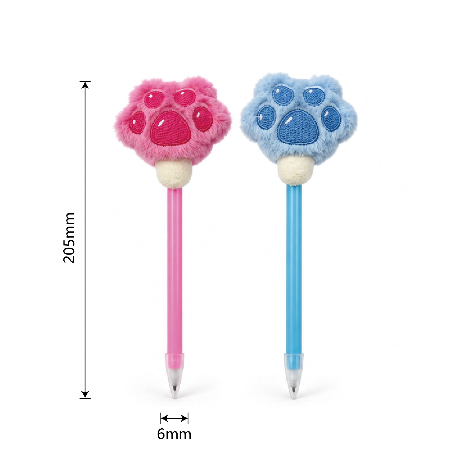 Cat Paw Plush Pen – Embroidered Novelty Stationery (KJ3469) — product view 1