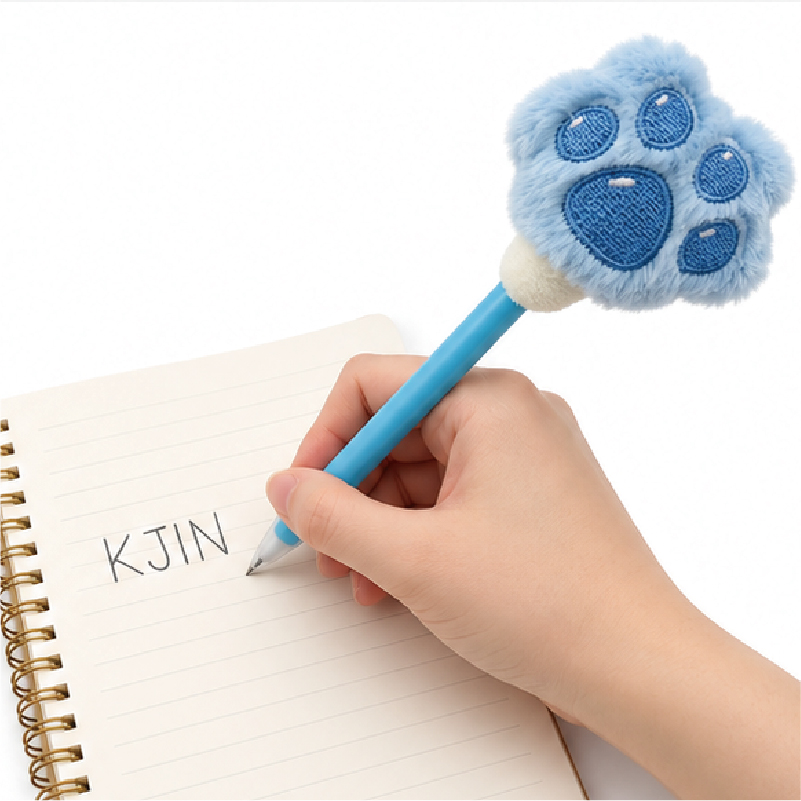 Cat Paw Plush Pen – Embroidered Novelty Stationery (KJ3469) — product view 4
