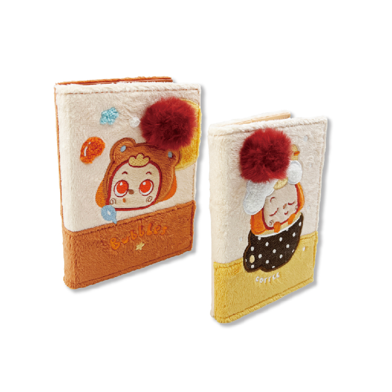 Cartoon Plush Notebook with Red Pom-Pom (KJ3470) — product view 2