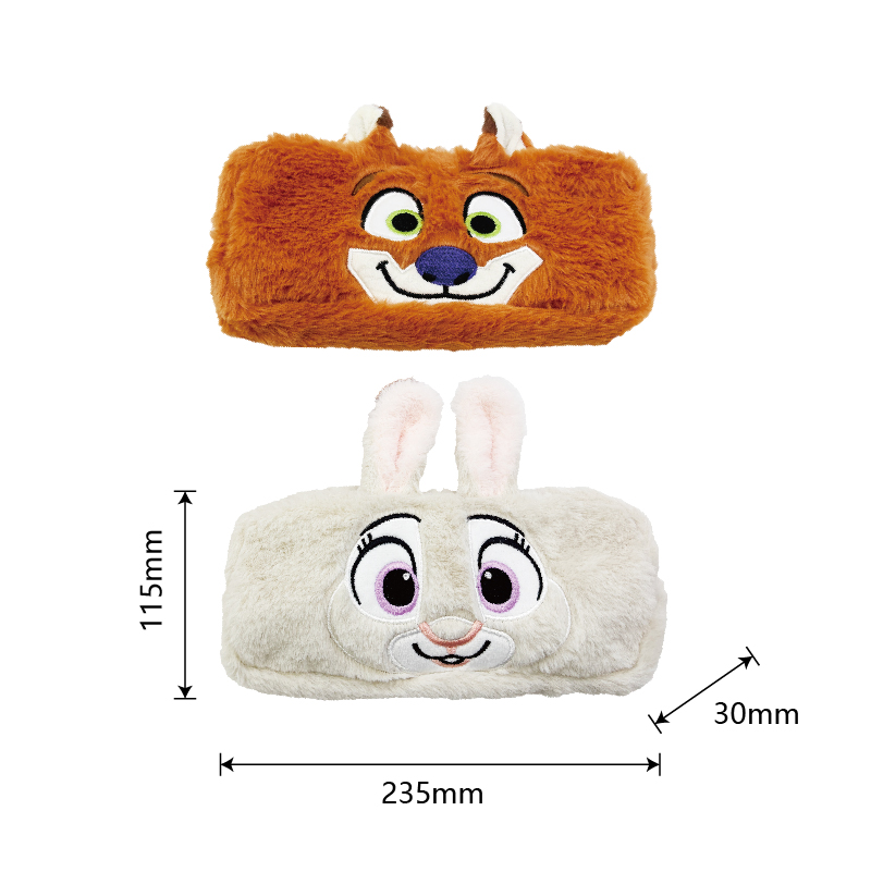 Nick and Judy Plush Pencil Case – Fox and Rabbit Designs (KJ3471)
