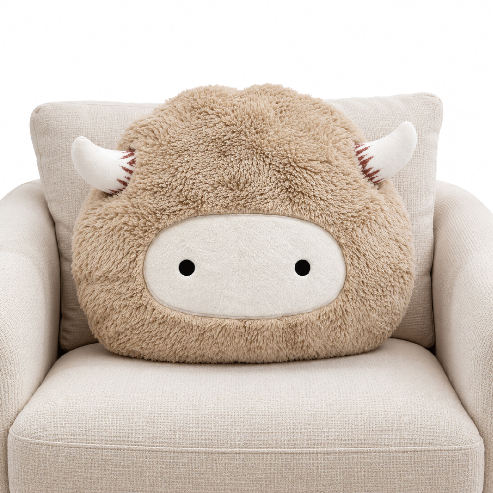Fluffy Horned Plush Cushion (KJ3475) - product view 4