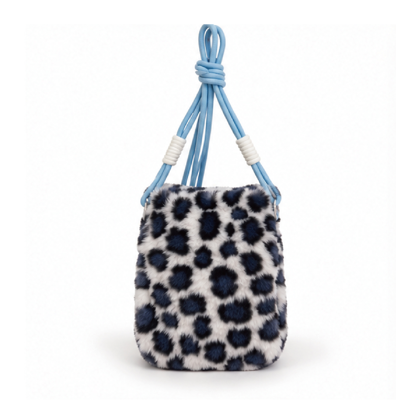 Blue Leopard Print Plush Crossbody Bag (KJ3478) - product view 3