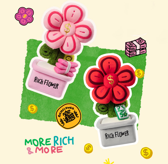 Rich Flower Plush Potted Decoration (KJ3486) - product view 3