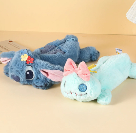 Stitch character plush pencil cases and storage pouches, KJ3489