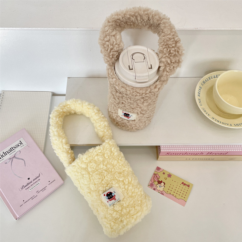 Plush Cup Sleeve Carrier Bag with Handle (KJ3502) - product view 3